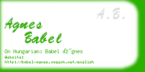 agnes babel business card